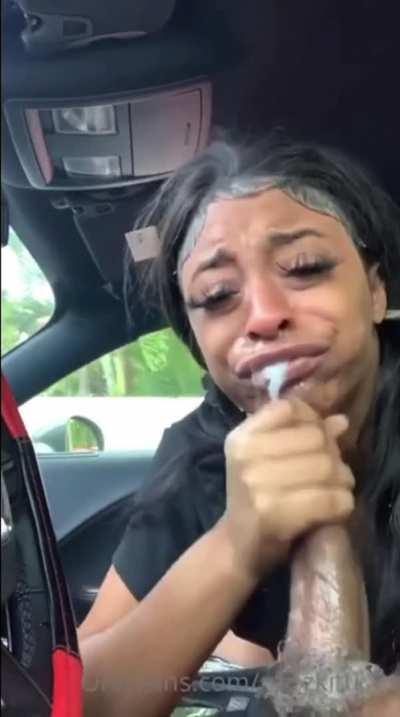 He busted right in her throat