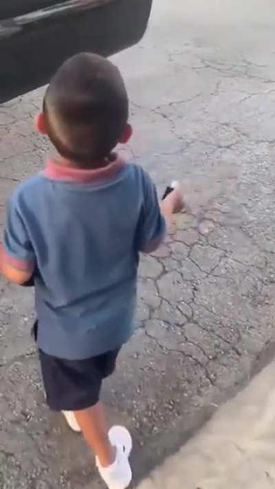 Crying after losing his favourite bottle only to realize he was holding it the entire time
