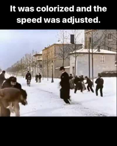 This snowball fight from 1896