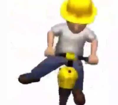 Animated men building to dubstep music