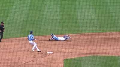 [Highlight] [Highlight] Michael Massey and Bobby Witt Jr. turn an incredible double play.