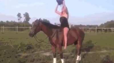 Hey, let's dump some ice water on a horse!