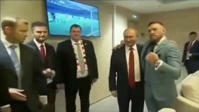 Conor McGregor’s reaction after Vladimir Putin’s security warn fighter for putting arm around Russian leader