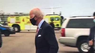 Biden Waving At His Supporters!