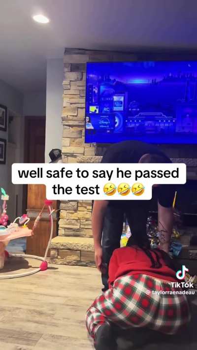 Testing his loyalty ends with a smack in the cunt