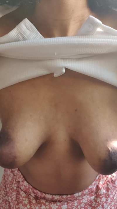 Bending over to show my hanging tits