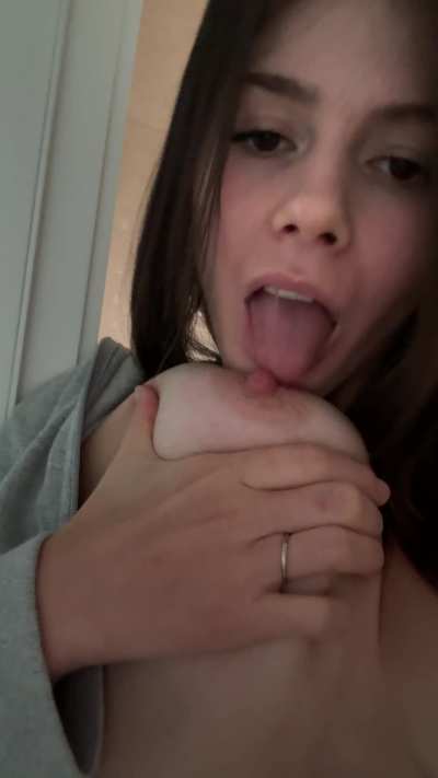 I love to suck my nipples when I’m horny