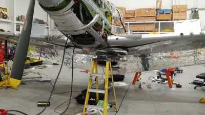 Just your average P-51 gear swing, door uplock springs go twang