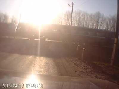 Kalina and train accident in Tambov 04/16/2013