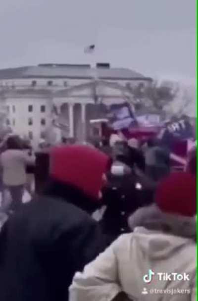 Cops actually allowed the protestors to move into the Capitol.