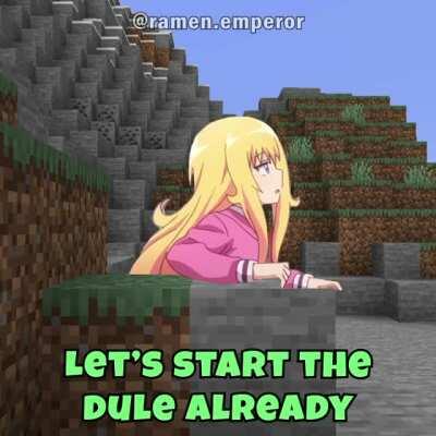 Satania plays minecraft