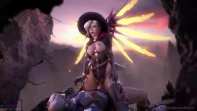 Witch Mercy getting pounded (Ellowas, Volkor)