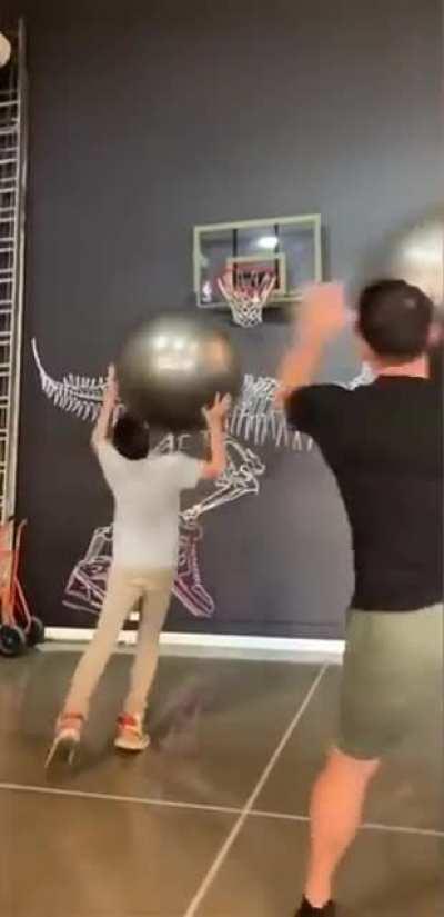 WCGW playing with yoga balls in an office setting?