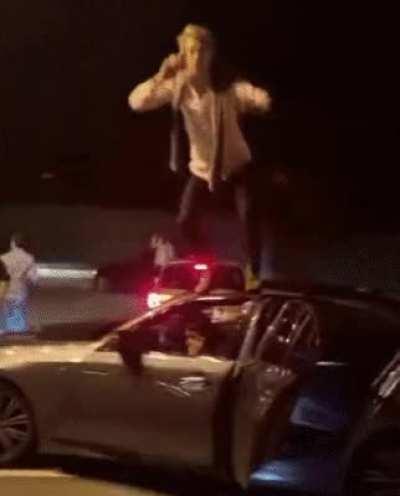 WCGW Jumping off the roof of a car