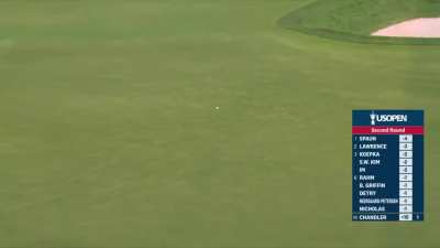 Will Chandler’s ball rolls backwards for more than 40 seconds on the 2nd green at Oakmont