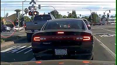 Trying to cross train tracks illegally