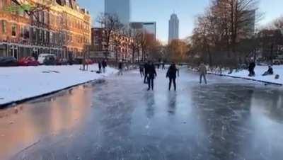 Ice skating on thin ice.