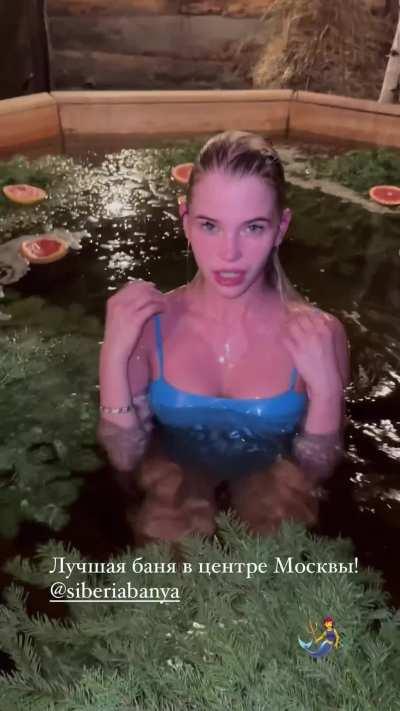 Alla Bruletova | taking a dip | IG Story | October 2023 