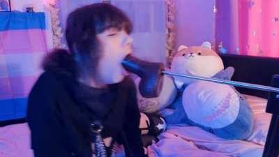 Nine inches in my little throat!