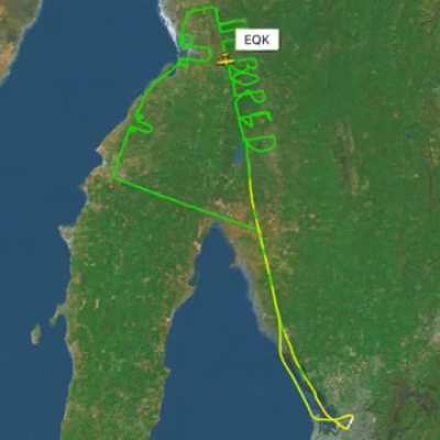 A pilot took a flight path that wrote I'M BORED in giant letters kilometers in length