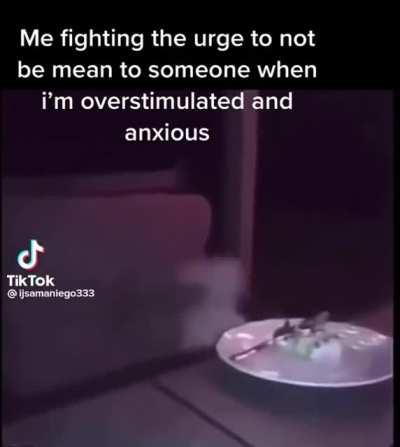 I’ve learned to control my anger when overstimulated but sometimes I’m so close to going feral