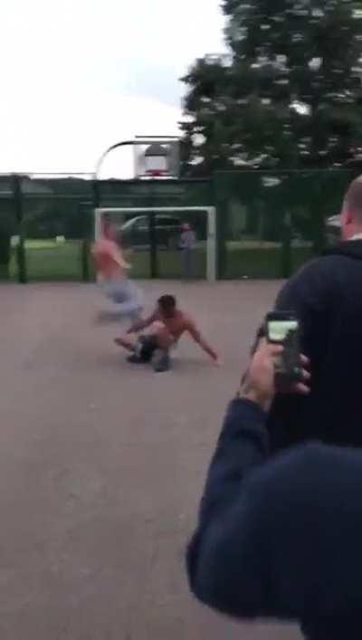 Anyone know the story here? That kick tho!