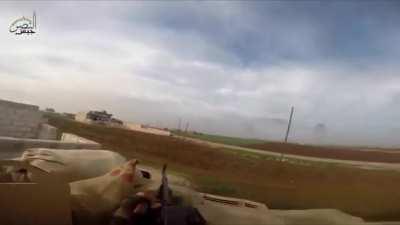 Jaish-al Nasr footage of an attack on the town of Al Khawain in Southern Idlib. 11th of February, 2018