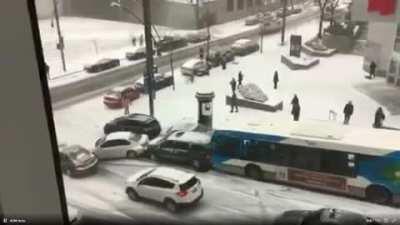 Bitch snow, sleet, or hail, I'm always on time