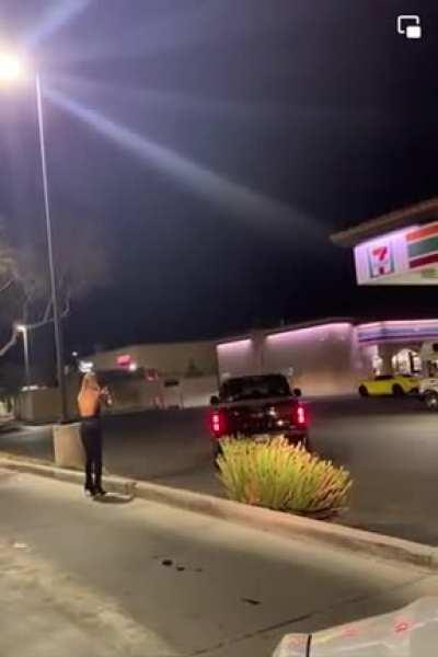 That’s one way to leave the scene of an accident! Via FB: Las Vegas Breaking News & Traffic Incidents.