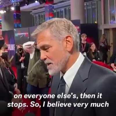 George Clooney's pfaith is unshakable.