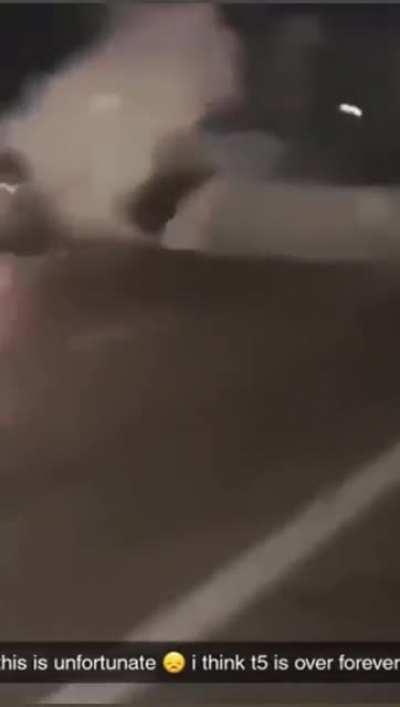 Motorcycle rider doing X games on a public street meets his creator