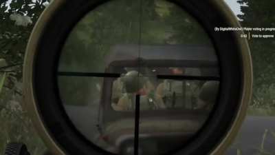 Shooting soviets in a barrel... Or a small jeep