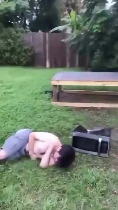 Instantly regrets bodyslamming a microwave