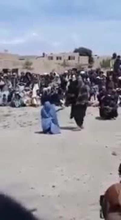 Woman being whipped for removing hijab in public (September 2022)