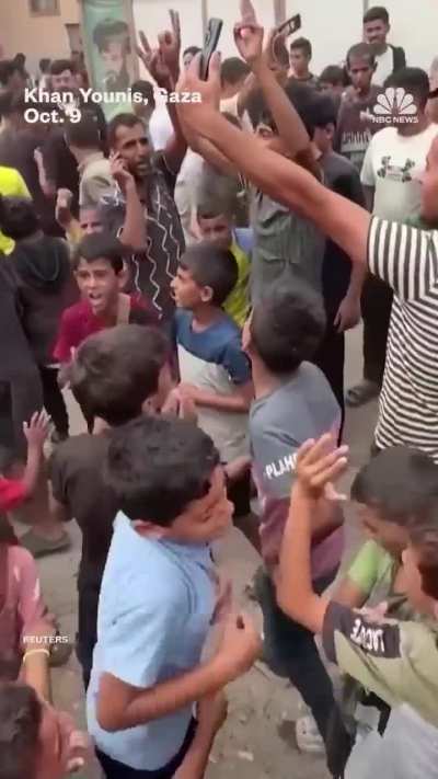 Palestinians celebrate in streets of Khan Younis following agreement to end war in Gaza