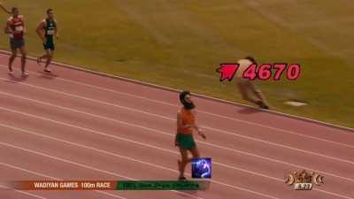 Brody running away from enemies after stealing the turtle.