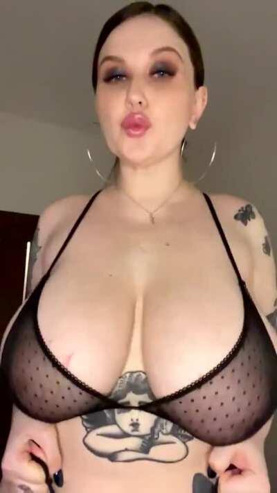 Goth, busty and bouncy