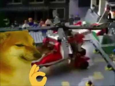 A man has fallen into a river in lego city(:0