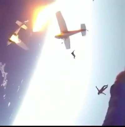 What the hell went wrong here? Like the pilot just bumped into the other plane … I hope they were all okay.