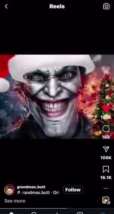Why is Christmas Joker on my Instagram? Is he festive?