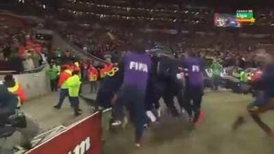 On this day ten years ago, Andrés Iniesta became legend by scoring the winner to help Spain win the 2010 World Cup final and lift the trophy for the first time. Carles Puyol, Xavi Hernández, Andrés Iniesta, Gerard Piqué, Sergio Busquets, David Villa, Pedr