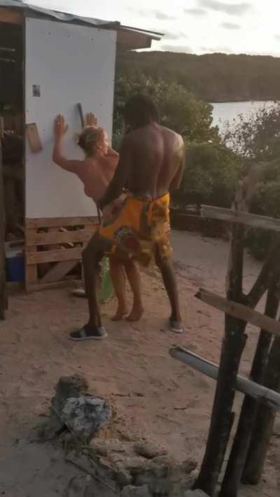 Fucking BBC outside with people watching