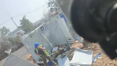Toilet destroyed while occupied