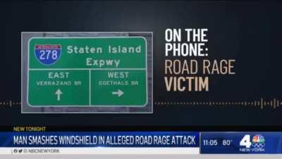 Angry driver smashes windshield of Dad with 2 sons in the car