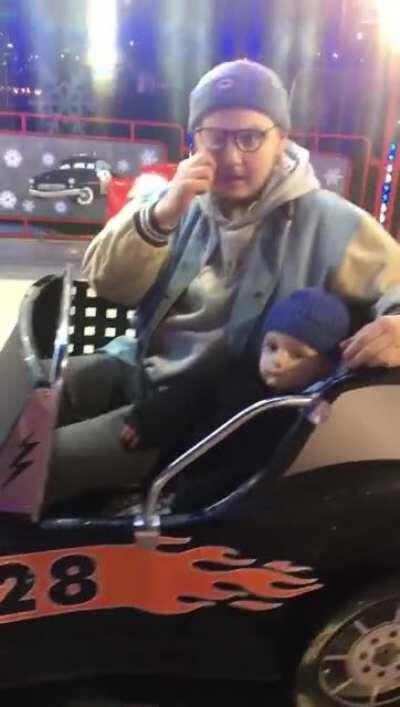 Not the best choice of song for a kids ride