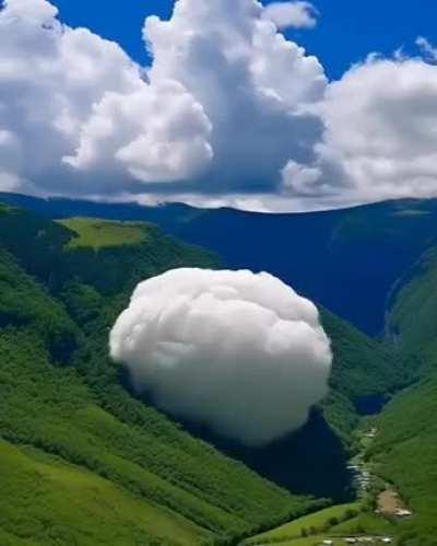 A cloud descended to earth