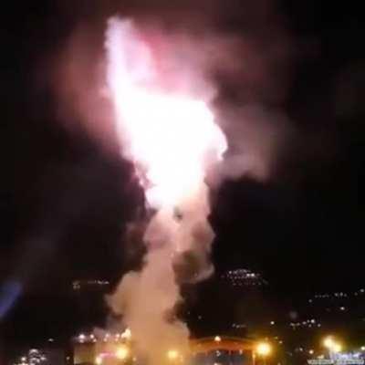 Putting fireworks on a hot air balloon