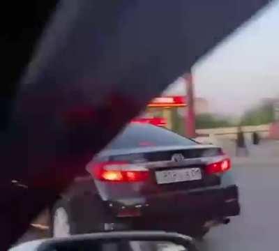 Showing off in the middle of the road