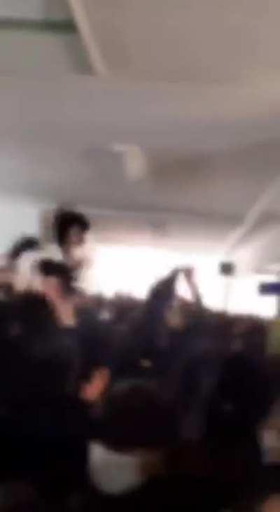 IRAN: Highschool girls take over their school and chant 