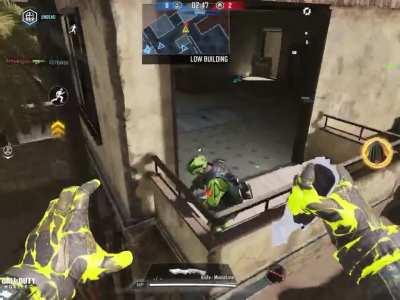 a small mid air knife kill from Infected Mode/Attack Of The Undead.